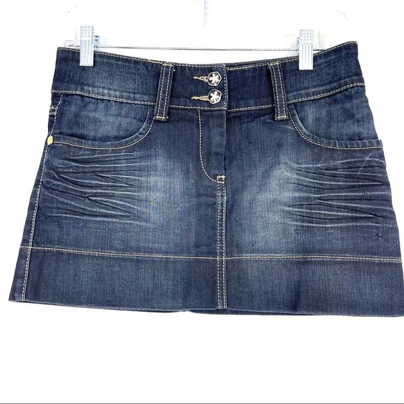 adL Denim Skirt in XSmall Made in Turkey Miniskirt Festival Concert Party 90s - Picture 1 of 12